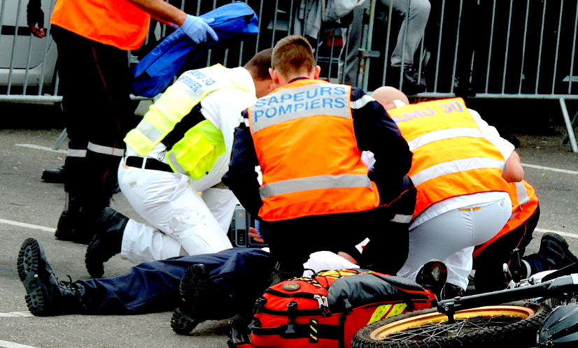 accident, pompiers, moto