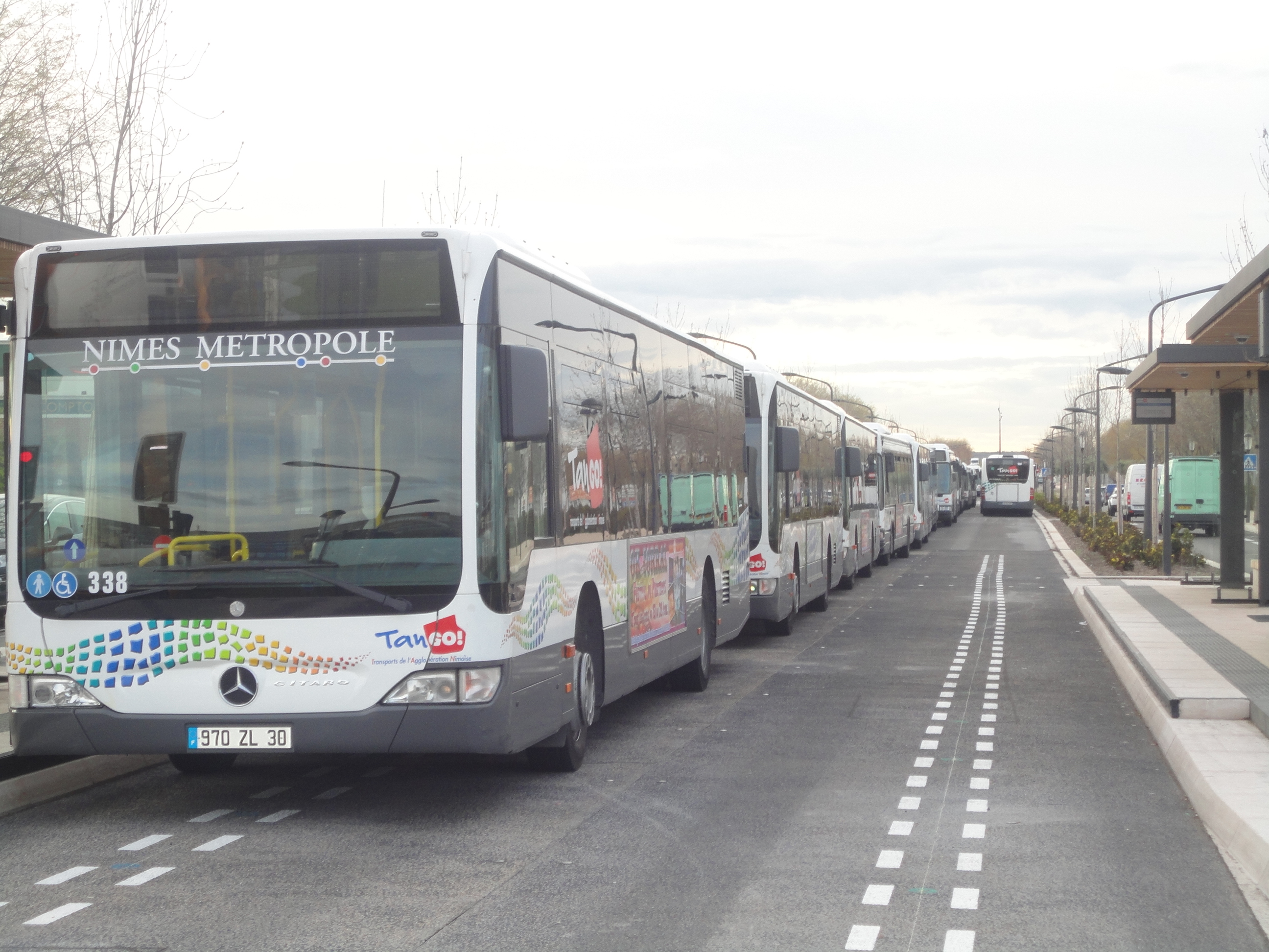 Les bus à l'arrêt