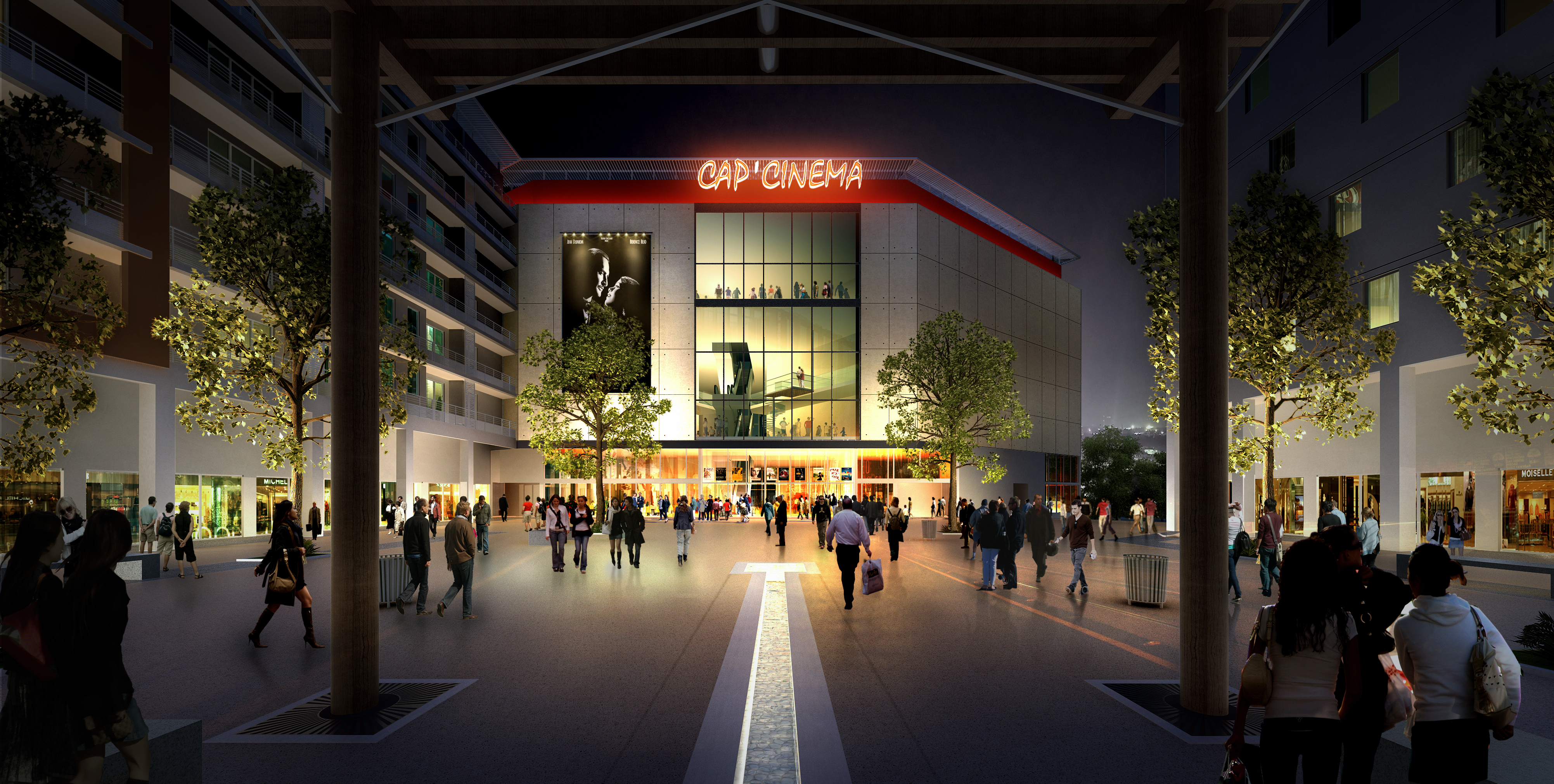 Le multiplexe Cap'Cinéma devrait poussait de terre d'ici 2014. Photo © Cap’ Cinéma Réalisation 3D / WLB Visual