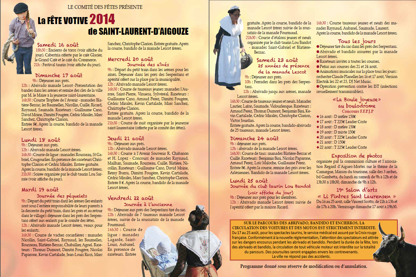 Programme de la fête de St Laurent d'Aigouze